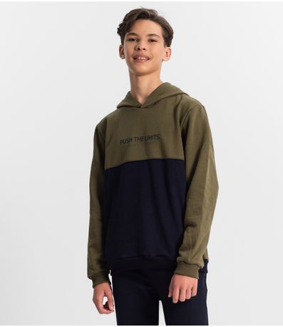 Blusão Juvenil Masculino Com Capuz Minty Verde