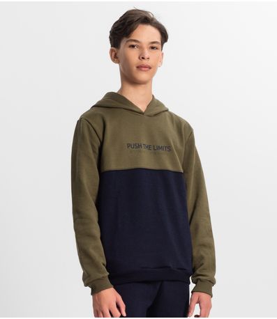Blusão Juvenil Masculino Com Capuz Minty Verde