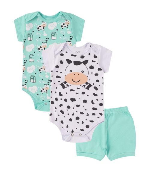 Kit Body Infantil Curto 3 Peças Kappes Azul