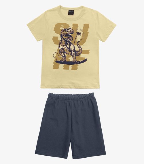 Conjunto Infantil Menino Com Camiseta Agathos Amarelo