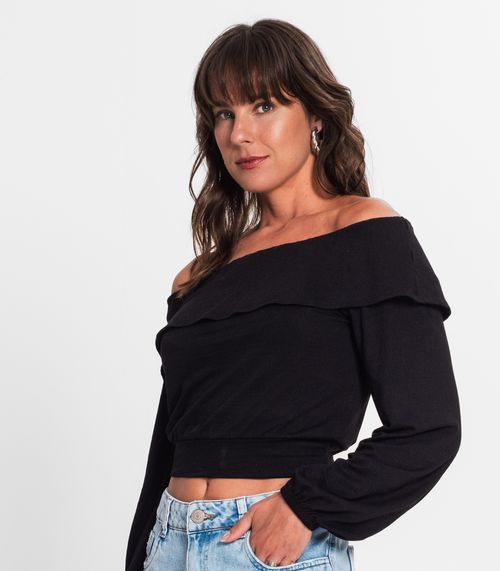Blusa Feminina Manga Longa Endless Preto