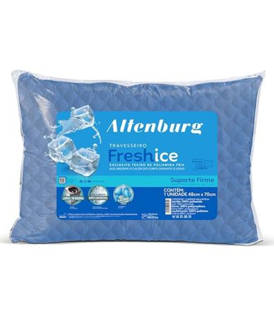 Travesseiro Altenburg Fresh Ice Azul Branco