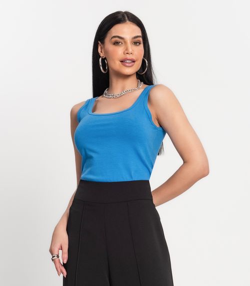 Regata Feminino Cotton 30 Básica Kohmar Azul