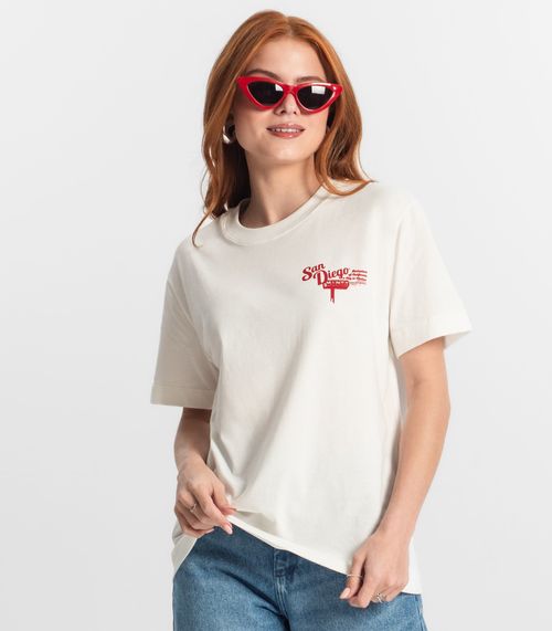 T-Shirt Juvenil Feminina Minty Bege