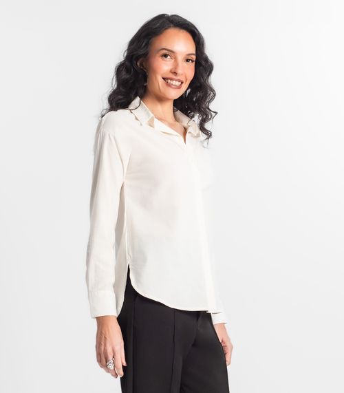 Camisa Social Feminina Select Bege