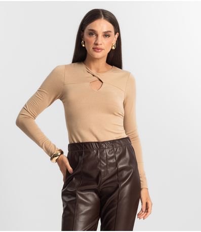 Blusa Feminina Manga Longa Endless Marrom