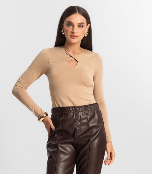 Blusa Feminina Manga Longa Endless Marrom