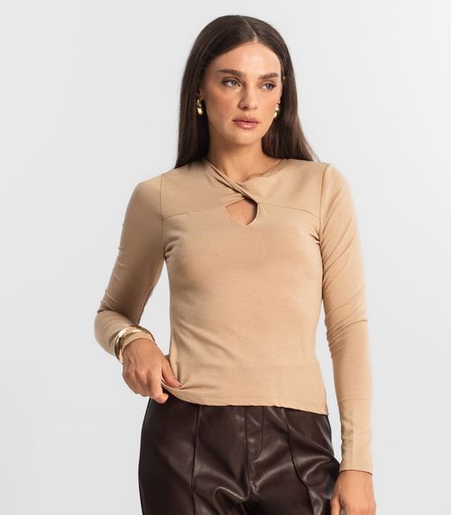 Blusa Feminina Manga Longa Endless Marrom