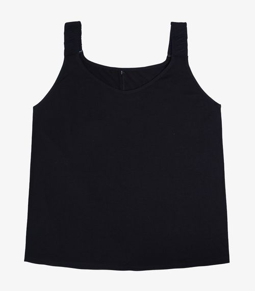 Blusa de Alça Feminina Plus Select Preto