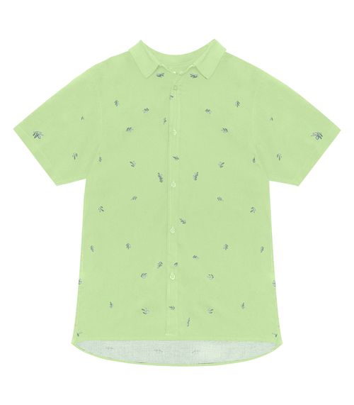 Camisa Juvenil Masculina Em Viscose Minty Verde