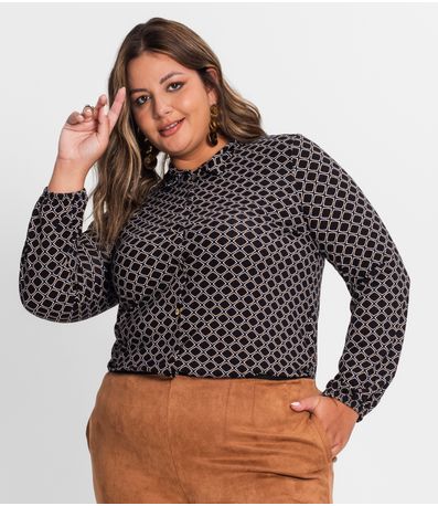 Blusa Feminina Plus Size Secret Glam Preto