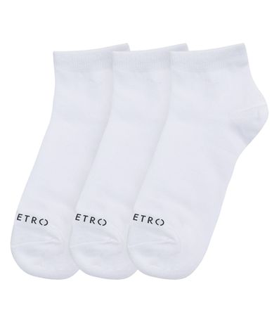Kit 3 Pares De Meia Cano Curto Adulta Diametro Branco