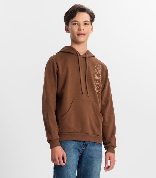 Blusão Juvenil Masculino Em Moletom Minty Marrom