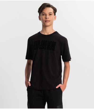 Camiseta Juvenil Masculina Em Meia Malha Minty Preto