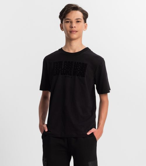Camiseta Juvenil Masculina Em Meia Malha Minty Preto