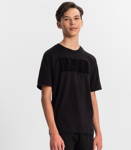Camiseta Juvenil Masculina Em Meia Malha Minty Preto