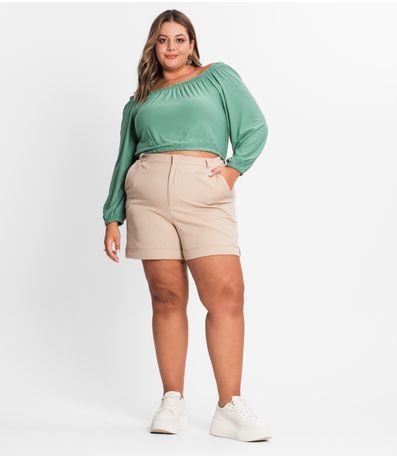 Blusa Ciganinha Feminina Plus Size Secret Glam Verde