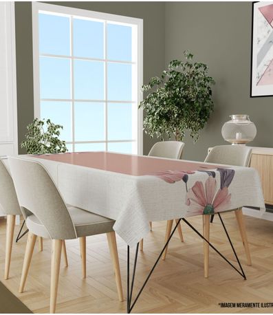 Toalha De Mesa Retangular 8 Lugares Wevans Bege
