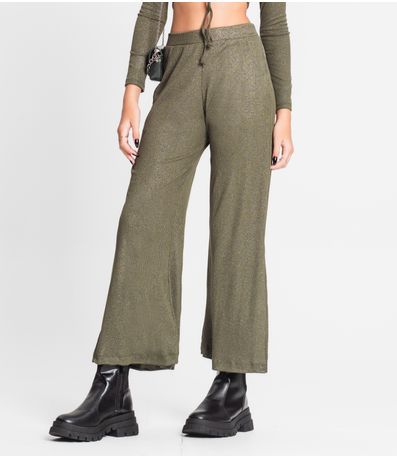 Calça Juvenil Feminina Em Ribana Canelada Minty Verde