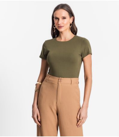 Blusa De Viscotorcion Básica Feminina Endless Verde
