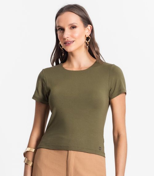 Blusa De Viscotorcion Básica Feminina Endless Verde