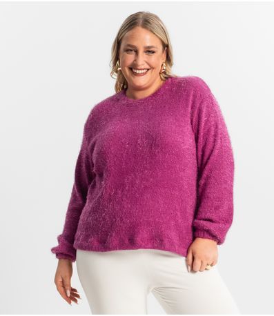Blusão Feminino Plus Size Secret Glam Roxo