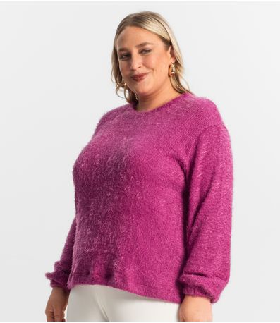 Blusão Feminino Plus Size Secret Glam Roxo