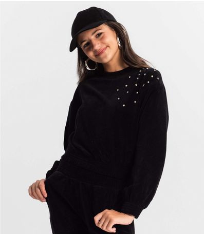 Conjunto Juvenil em Plush Minty Preto