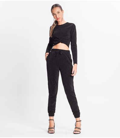 Calça Jogger Juvenil Feminina Minty Preto