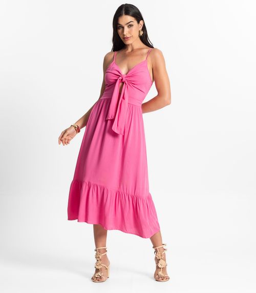 Vestido Longo Feminino Alcinha Com Nó Style Box Vermelho