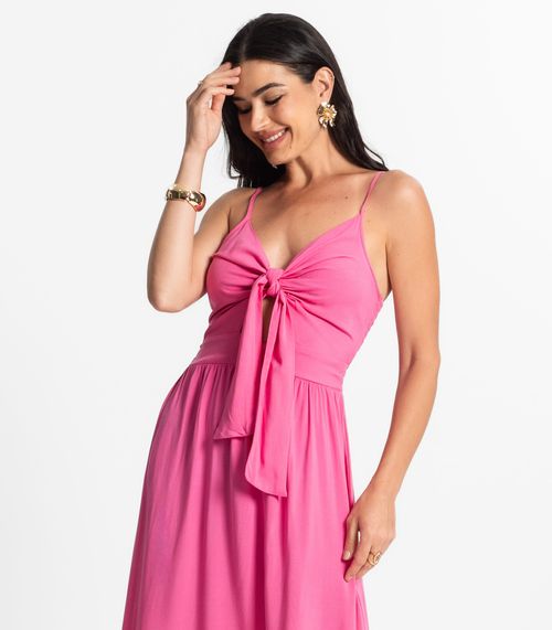 Vestido Longo Feminino Alcinha Com Nó Style Box Vermelho