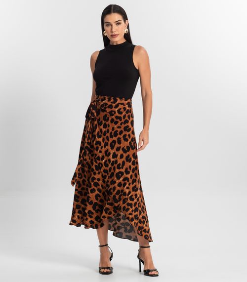 Saia Midi Amarração Envelope Select Vermelho