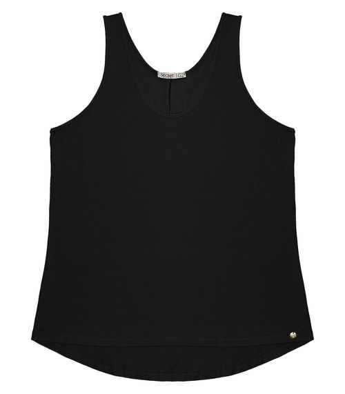 Regata Feminina Plus Size Secret Glam Preto