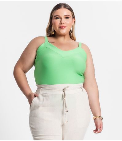 Blusa De Alça Feminina Plus Size Secret Glam Verde