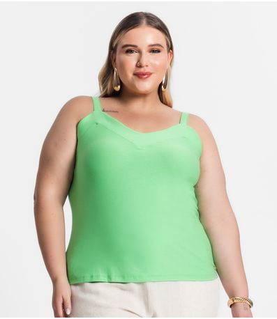 Blusa De Alça Feminina Plus Size Secret Glam Verde