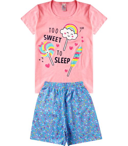 Pijama Verão Infantil Feminino Kappes Rosa