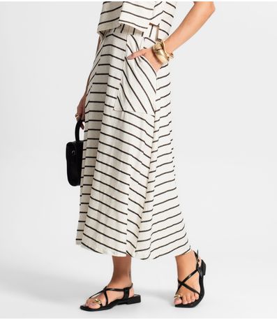 Saia Midi Com Bolso Endless Preto