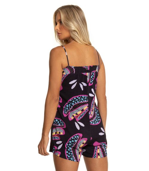 Macaquinho Feminino Estampado Endless Preto