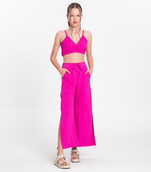 Calça Juvenil Feminina Em Crepe Light Minty Rosa