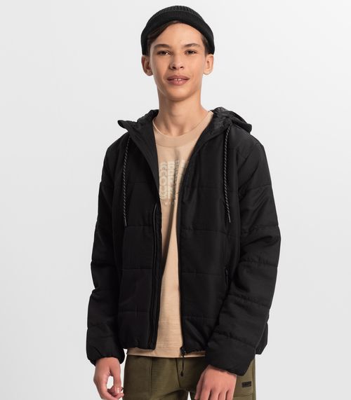 Jaqueta Puffer Juvenil Unissex Minty Preto