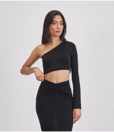 Conjunto Cropped Slink Feminino Kohmar Preto