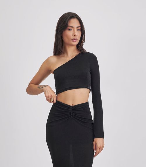 Conjunto Cropped Slink Feminino Kohmar Preto
