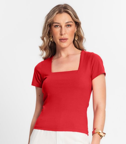 Blusa Feminina Decote Quadrado Endless Vermelho