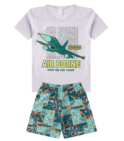 Pijama Juvenil Mascuilno Brilha No Escuro kappes Branco