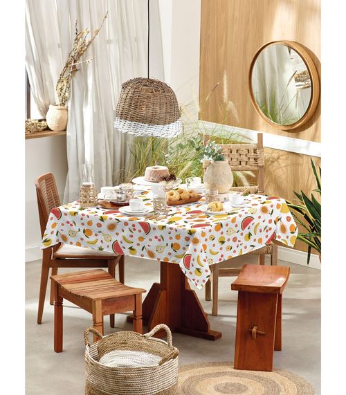 Toalha De Mesa Quadrada Basic 4 Lugares Teka Branco