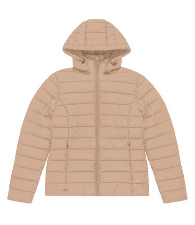 Jaqueta de Microfibra Puffer Feminina Endless Bege