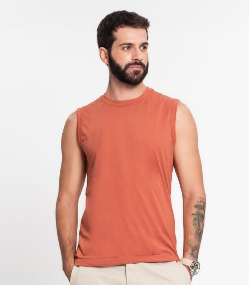 Regata Meia Malha Básica Masculina Kohmar Laranja