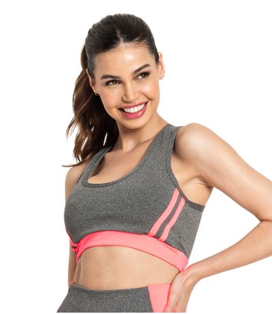 Top Feminino Nadador FTK Fitness Cinza