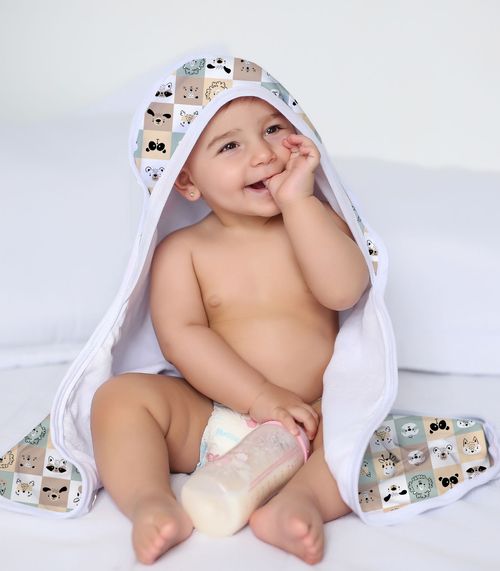 Toalha Com Capuz Bebê Vivaldi Verde