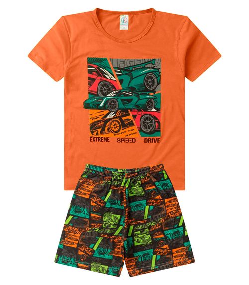 Pijama Infantil Masculino Brilha No Escuro kappes Laranja